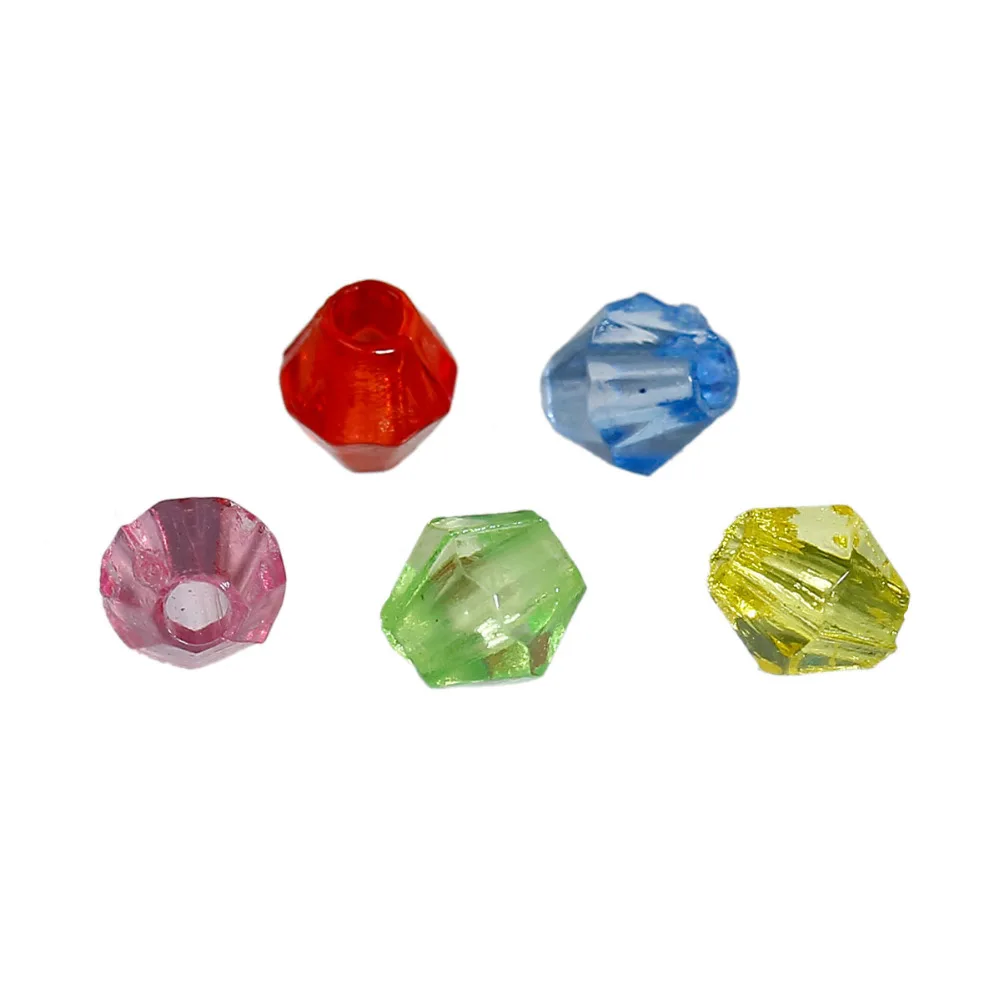 2000 шт Doreen Box разноцветные акриловые биконовые бусины разделители для