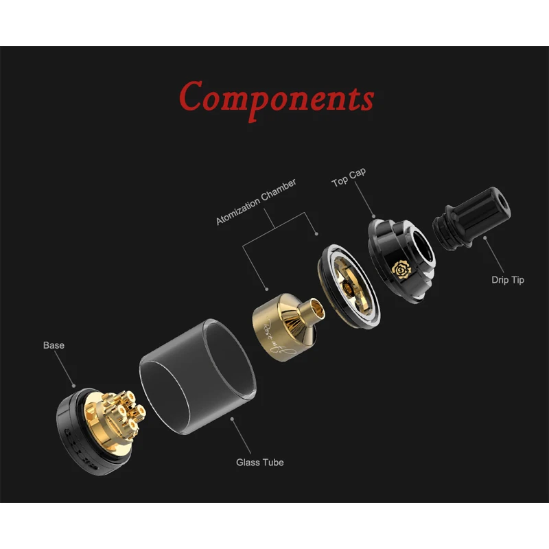 Аутентичный Fumytech rose MTL RTA tank GOLD EDITION многоразовый распылитель 3 5 мл 24 мм POM