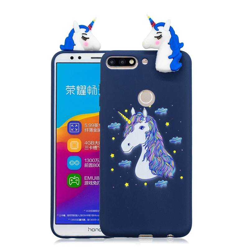 8 Honor 7C чехол для Huawei Honor 7A Pro мультяшный 3D панда Единорог собака силиконовый чехол pouzdro na Huawei Honor 7A 7C Pro Чехол - Цвет: 8