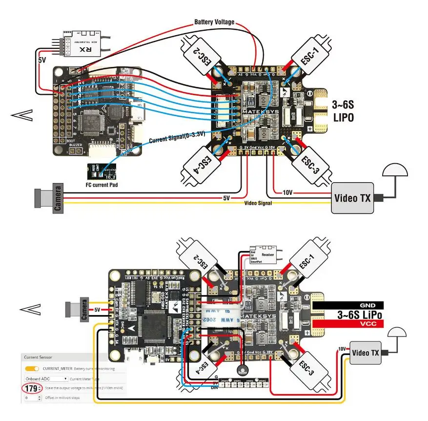 Matek FCHUB-6S концентратор Мощность распределительный щит PDB 5V 12V BEC встроенный 184A ток Сенсор для Квадрокоптер с дистанционным управлением с несколькими несущими винтами
