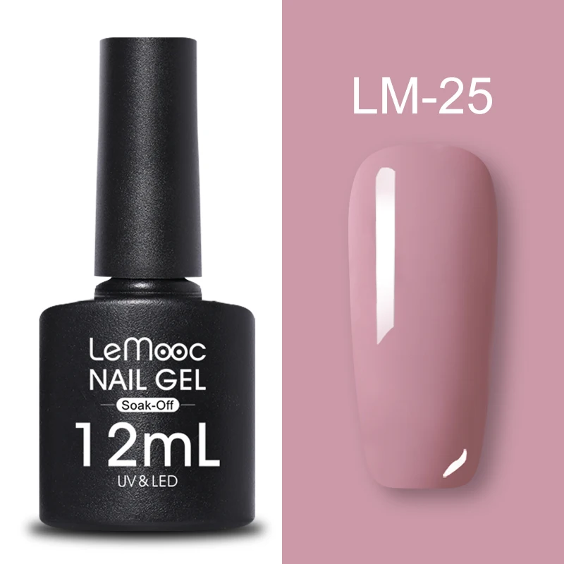 LM-25 LEMOOC, 12 мл, Гель-лак для ногтей, гибридный лак, все для маникюра, блеск для ногтей, верхнее Базовое покрытие, UV Vernis, Полупостоянный лак для ногтей - Цвет: LM-25