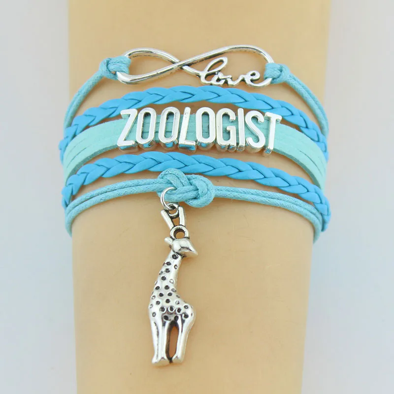 Бесконечность любовь зоолога браслеты Жираф Шарм ручной работы Веревка Кожа