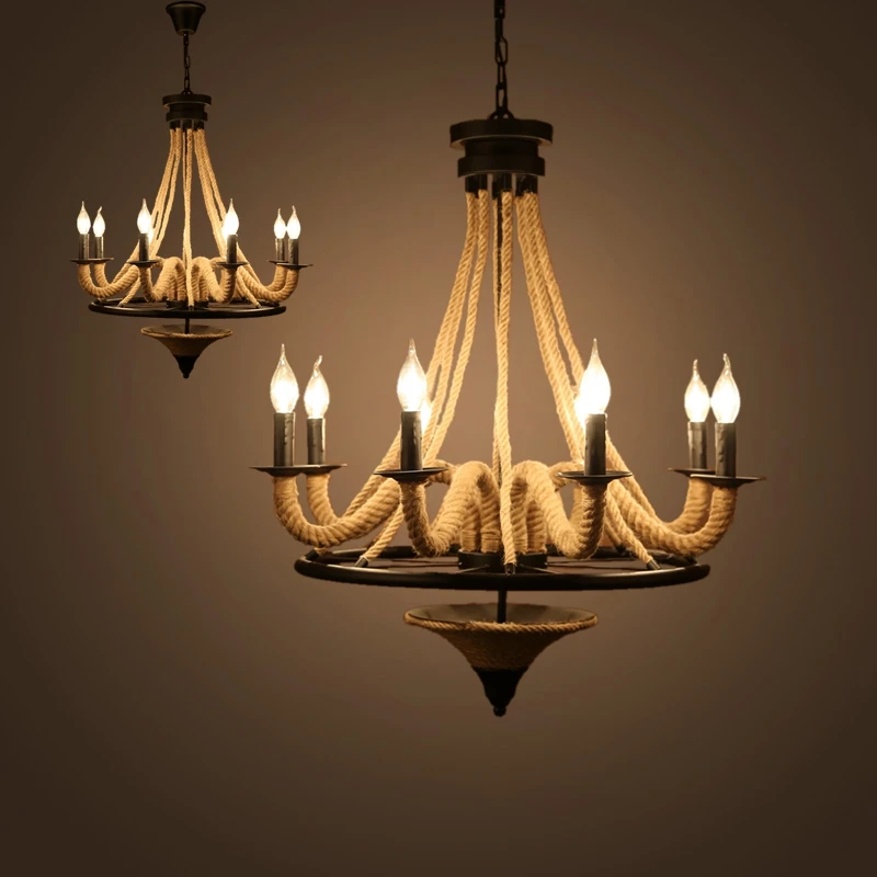 Американский Железный художественный промышленный подвесной светильник в стиле