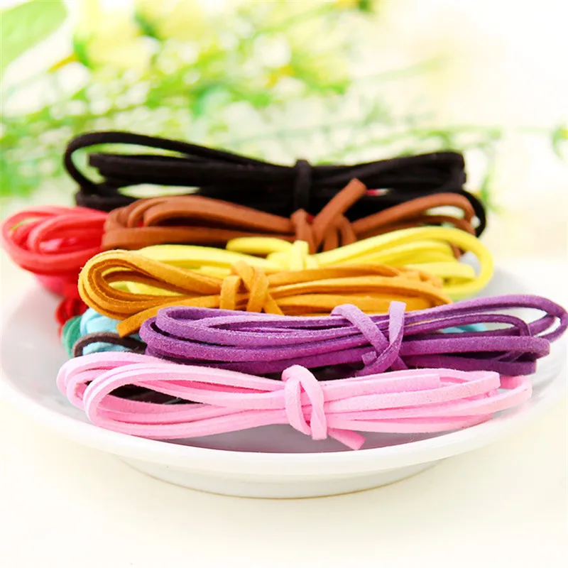 1 м 3 мм ширина корейский искусственного замша шнур многоцветный плоский кожаный