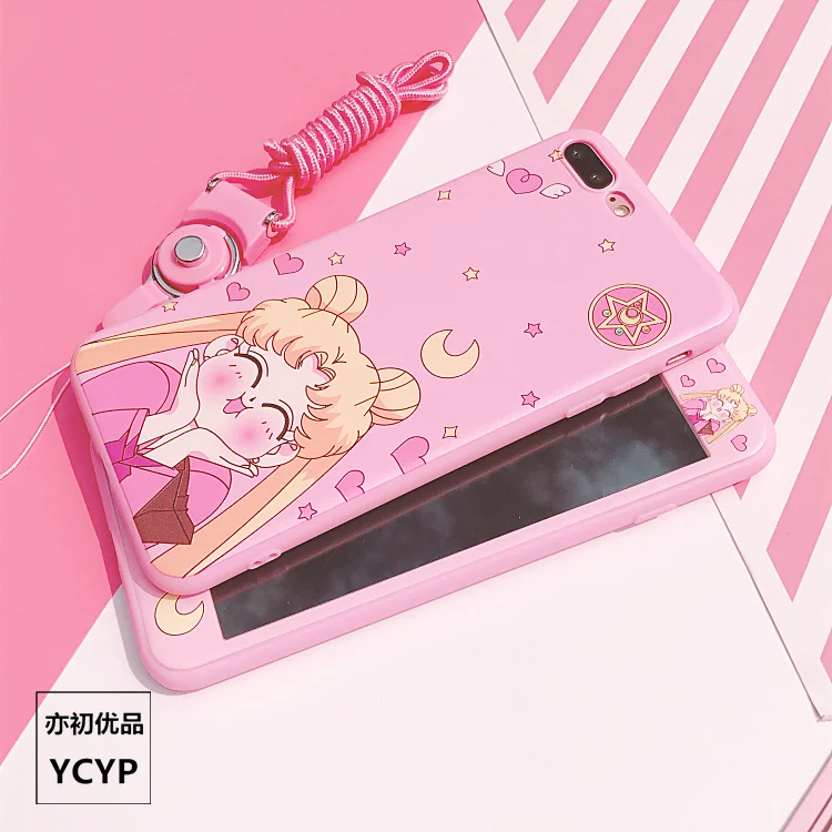 Для iphone XS Max милый Cardcaptor Sakura задний Чехол+ пленка для экрана из закаленного стекла, Девушка Мягкий чехол для iphone X XR 6 7 8plus