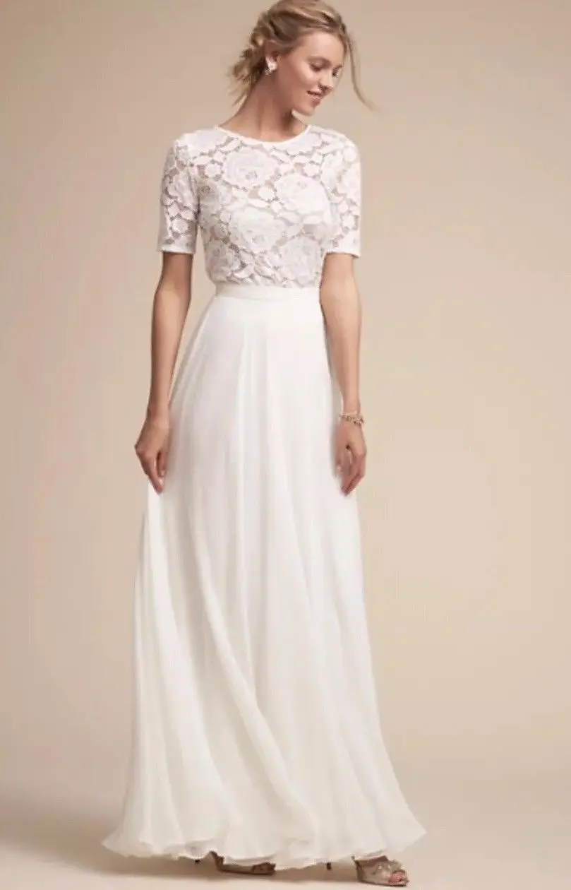 BHLDN белый кружевной топ Размер XL-Свадебный Топпер