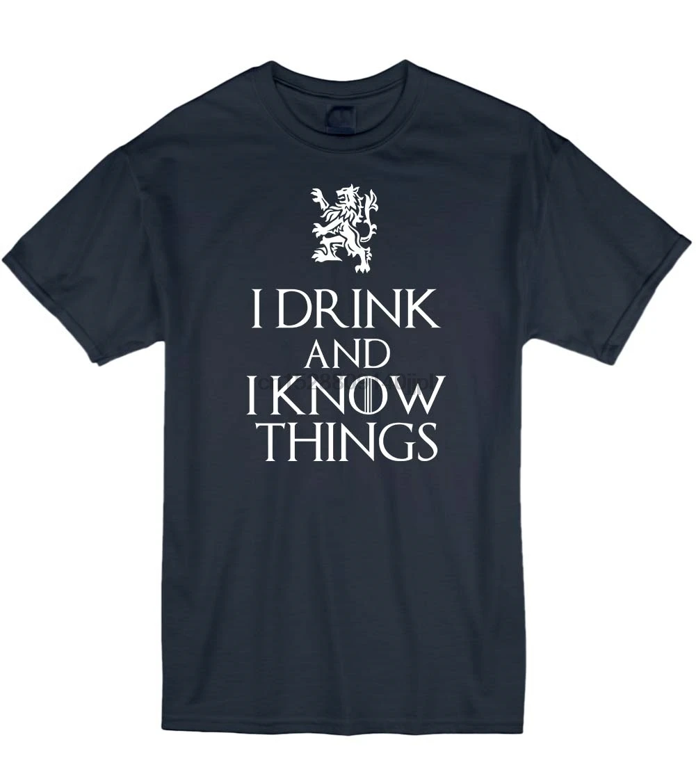 2019 I Drink And Know Things GOT Thrones зимняя футболка унисекс подарок|Мужские футболки| |