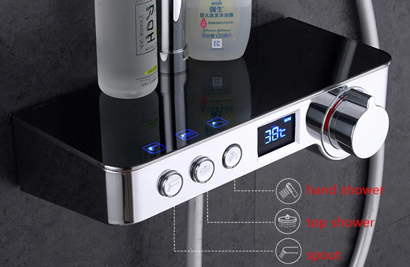 

digital Shower Mixer with Display Bath Shower Faucet System Wall Mount Mixer Digital Display Shower valve IS999