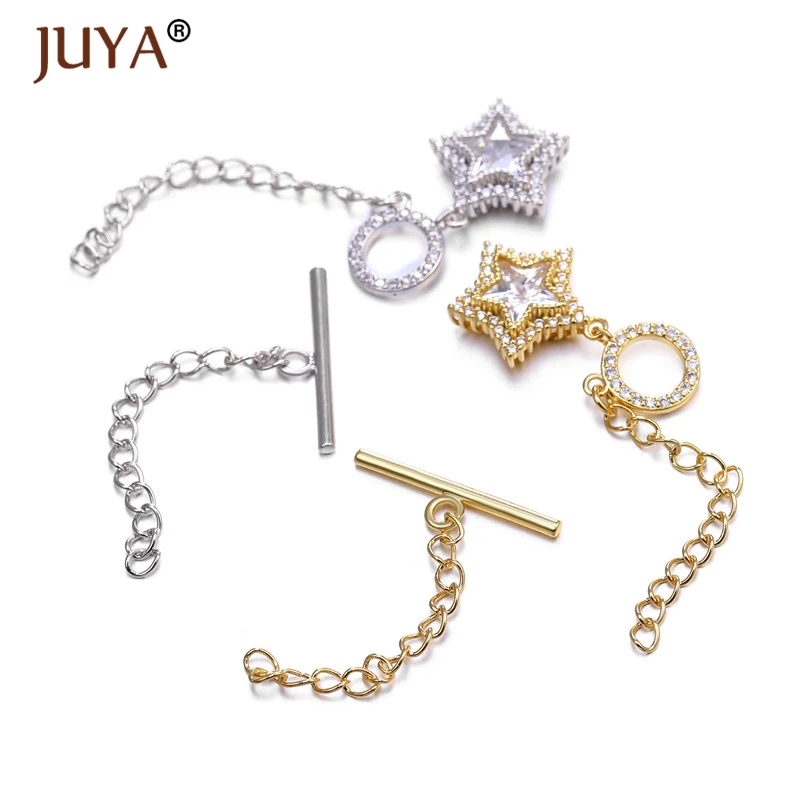 Juya Новый Медь циркония переключения застежка Разъемы подходят жемчужный браслет