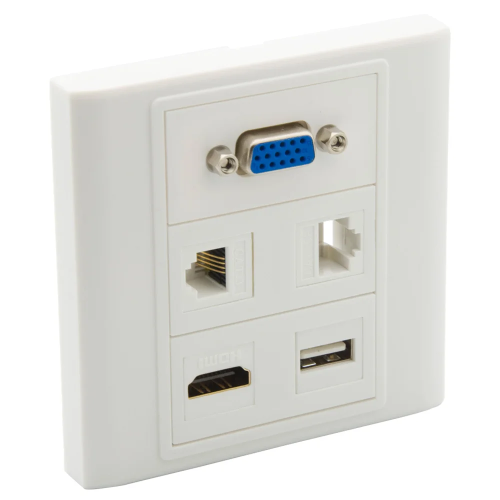 86 Тип без винта VGA RJ45 RJ11 HDMI USB розетка к розетке настенная пластина|Удлинители