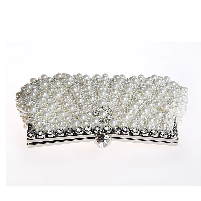 Хит продаж роскошная двухсторонняя женская вечерняя сумочка-клатч с жемчугом