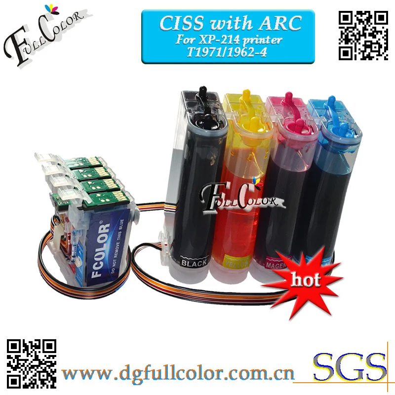 

For xp214 CISS Ink System With ARC CHIP for xp-214 Printer CISS T1971 T1962 T1963 T1964