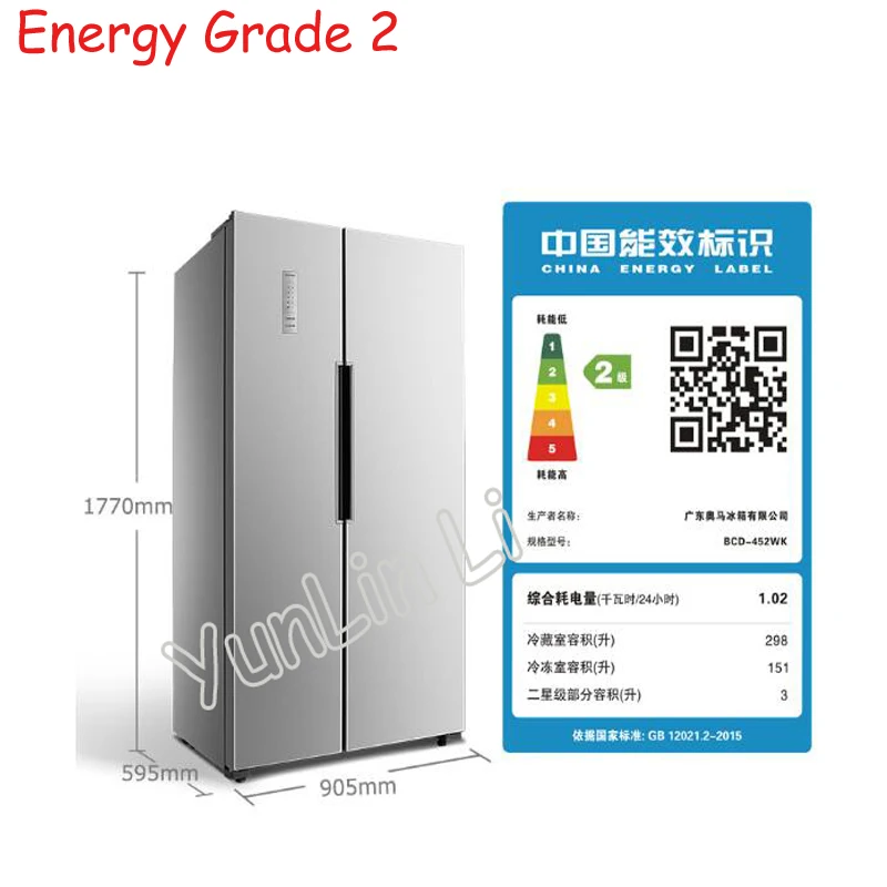 452L French Door Refrigerator Household Frostless Vertical Type Door-Drawer BCD-452WK | Бытовая техника