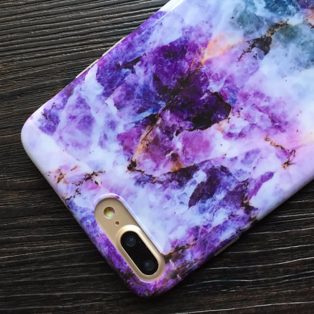 Kerzzil For iPhone X 7 6 6S 8 Case Glossy Marble Stone Pattern Soft Silicone Cases Plus Cover Capa |