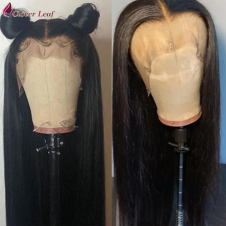 360 передний парик из натуральных волос прямой с кружевом предварительно сорвал