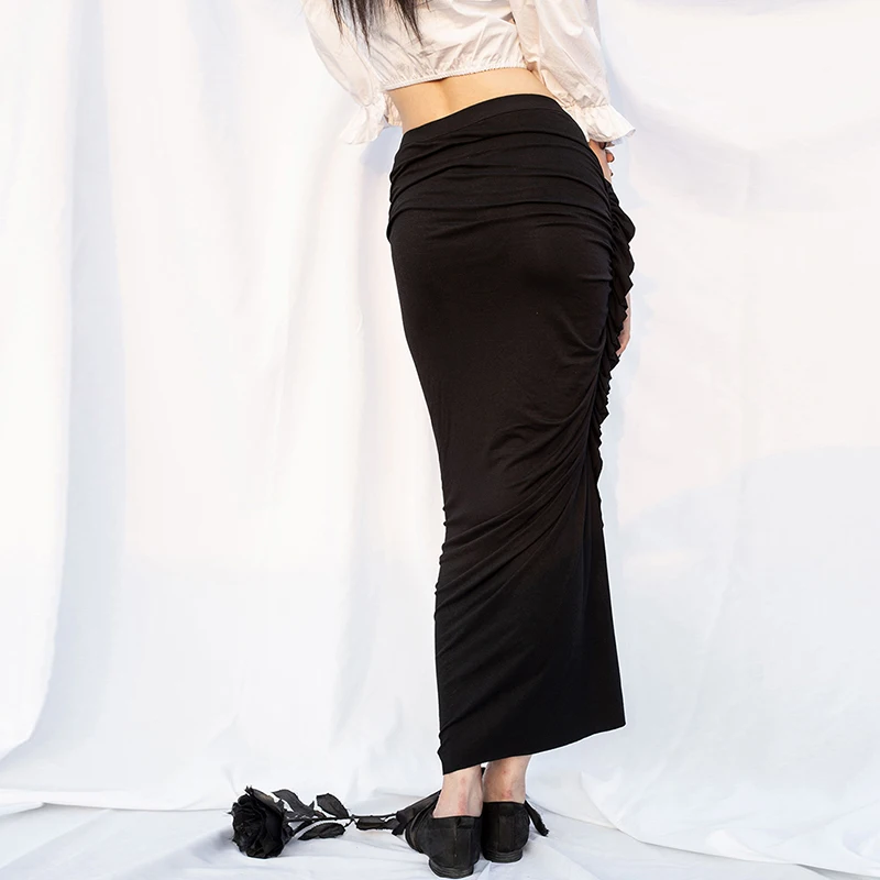New 2019 Korean Style Women Long Black Mermaid Skirt Sides Split Elastic Waist Ladies Sexy Party Club Charming Wear J060 | Женская
