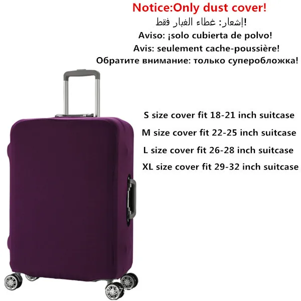 Purple Эластичный Защитный чехол для багажа, для женщин и мужчин, для путешествий, толстые Чехлы для багажника, пылезащитный чехол для девочек, милые дождевые сумки, аксессуары для чемоданов, товар - Цвет: Purple