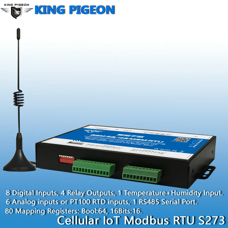 Промышленный IOT шлюз 3g 4G сотовая связь IoT Modbus RTU Slave/Master 1 RS485 поддерживает 80 I/O метки SMS контроллер сигнализации S273