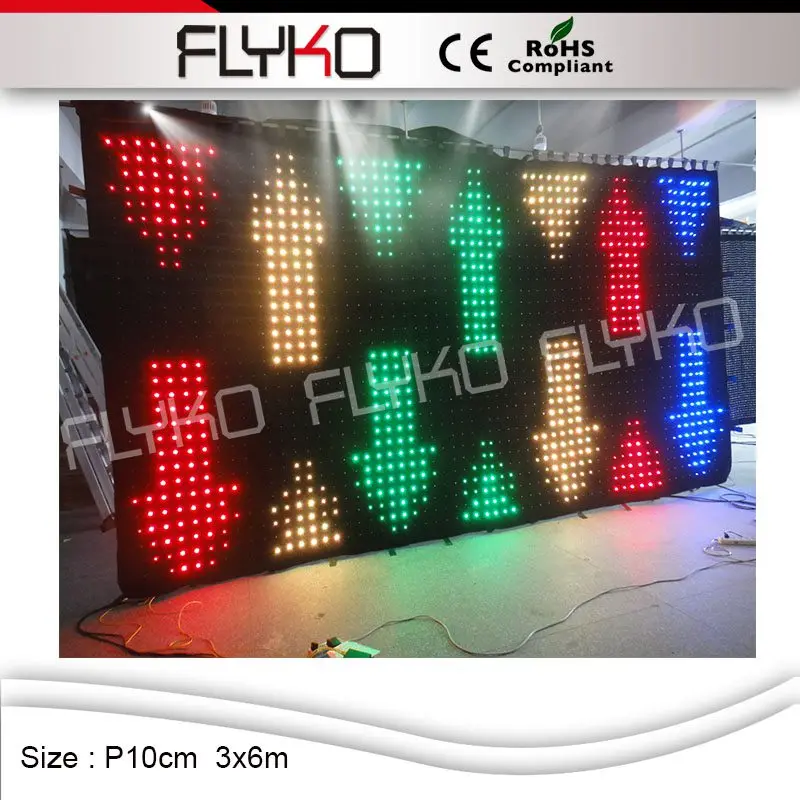 Alibaba Китай высшее качество Прокат led видео стены занавески экран p10cm 3M x 6m |