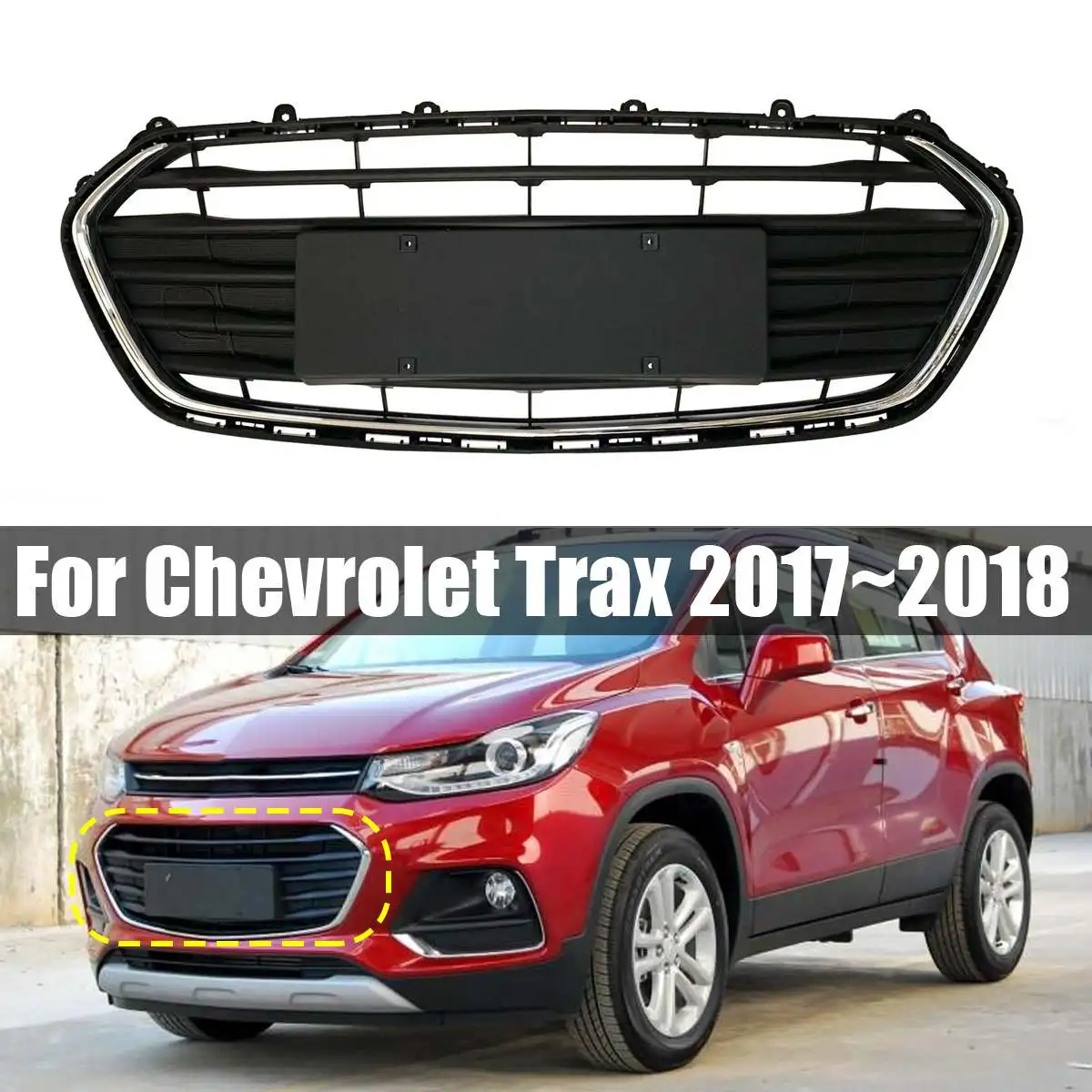 Автомобильная Черная передняя решетка радиатора Гриль Крышка ABS для Chevrolet Trax- Замена Передняя решетка радиатора внешние части
