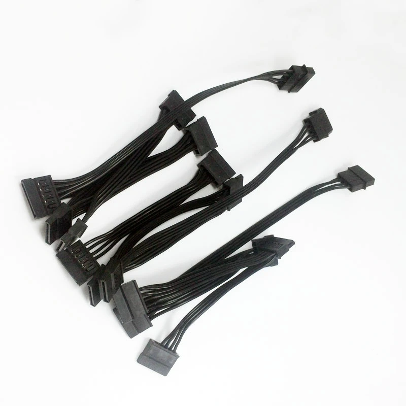 4-контактный IDE Molex к 5-портовому 15-контактному кабелю питания SATA шнур 18AWG провод