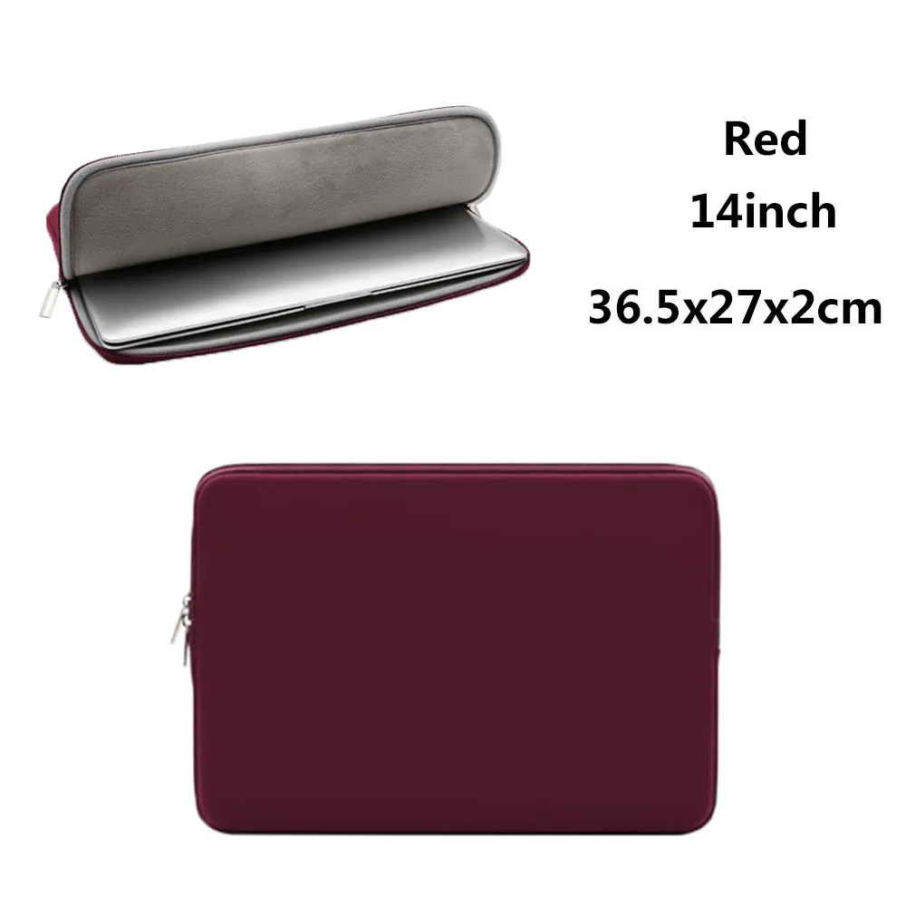 Red 14inch Сумка для ноутбука чехол сумка для планшета, ПК плюшевая внутренняя защита поверхности Мягкий Портативный - Цвет: Red 14inch