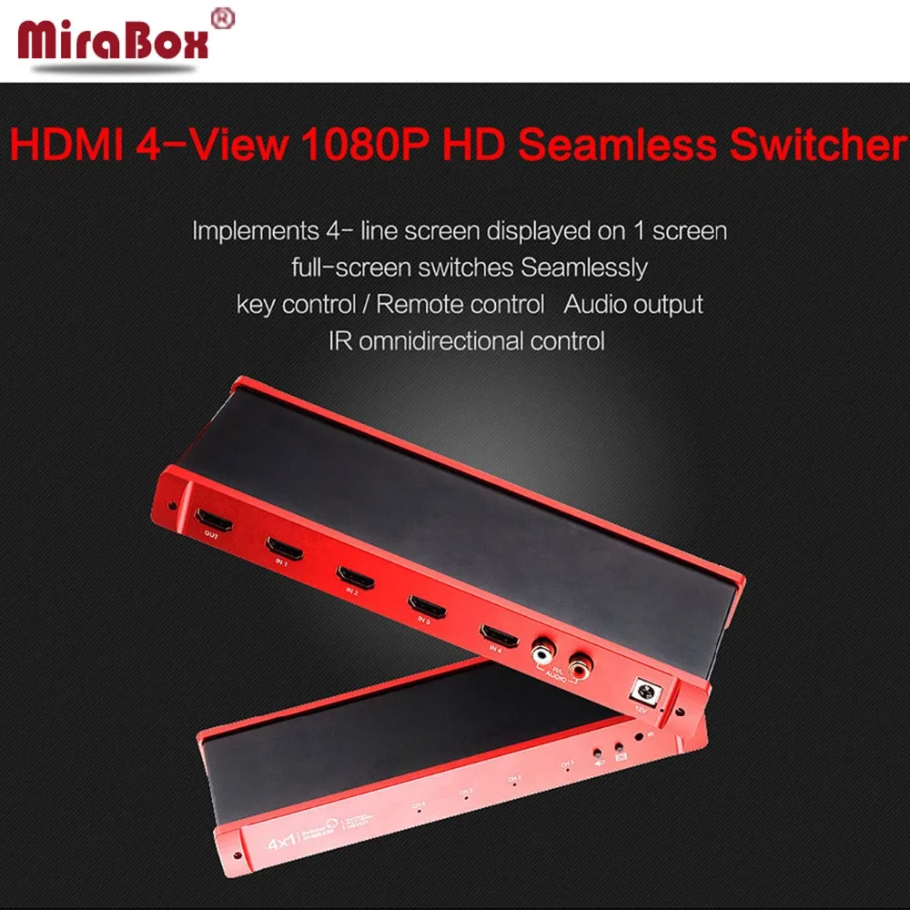 MiraBox HDMI Quad Экран бесшовные коммутатор Поддержка 4 Каналы sementation до 1080P @ 60 Гц для игр
