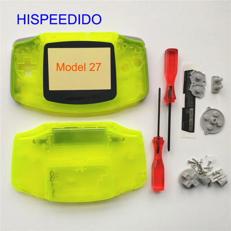 Чехол hisedido для Gameboy Advance желтый зеленый и синий светится в темноте пластиковый