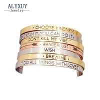 alyxuy fashion accessories jewelry iron letter brave wish mix design cuff bangle bracelets woman lovers gift b3416