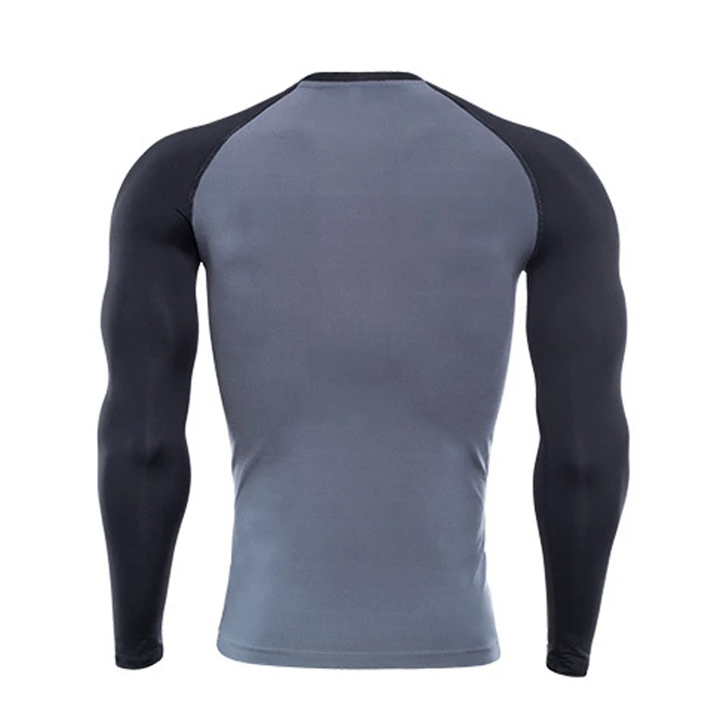 Быстросохнущая эластичные компрессионные футболки для бега мужские спортивные