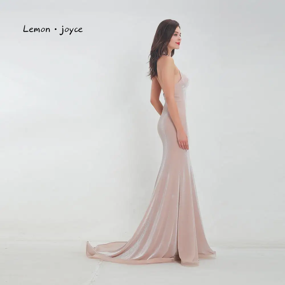Lemon joyce Формальные Вечерние платья сексуальные с v-образным вырезом без рукавов с открытой спиной платья для выпускного вечера вечерние платья robe de soiree
