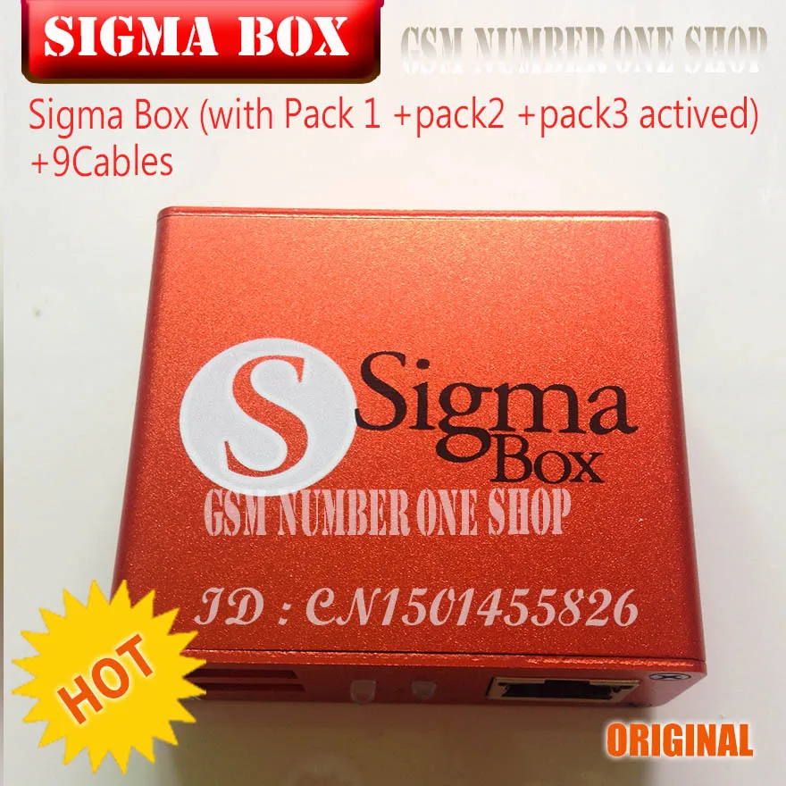 2020 Оригинальная версия Sigma Box с 9 набором кабелей + Pack 1 2 3 активации | Мобильные