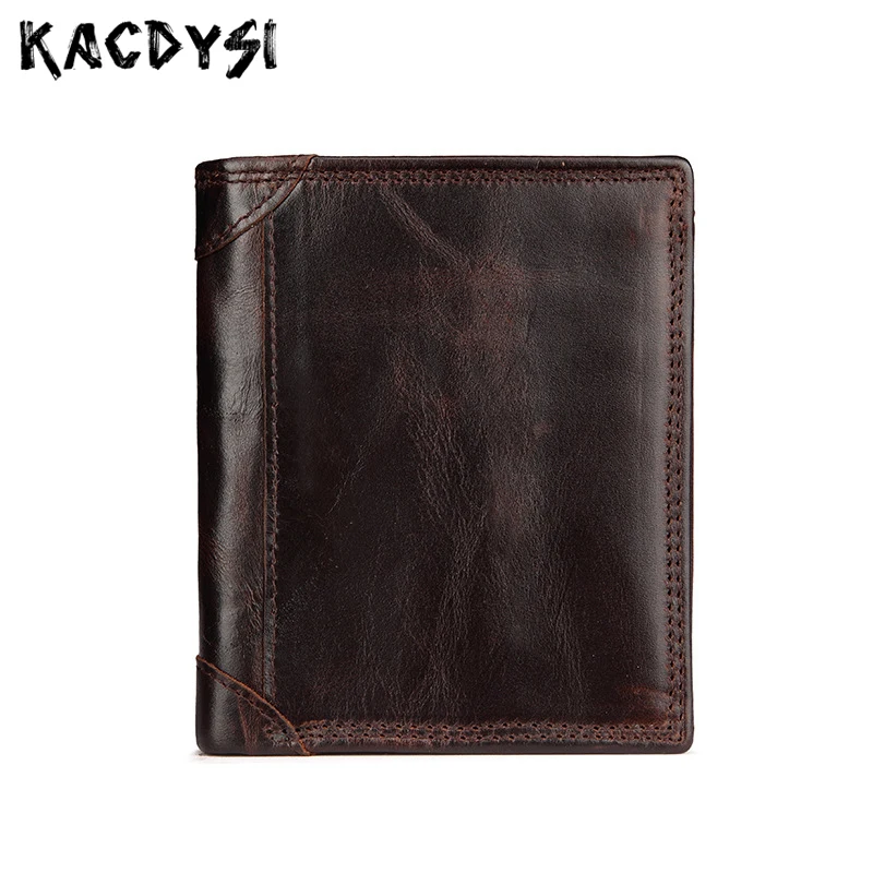 Новинка 2020 мужские бумажники из масляной и вощеной кожи Винтажный Мужской