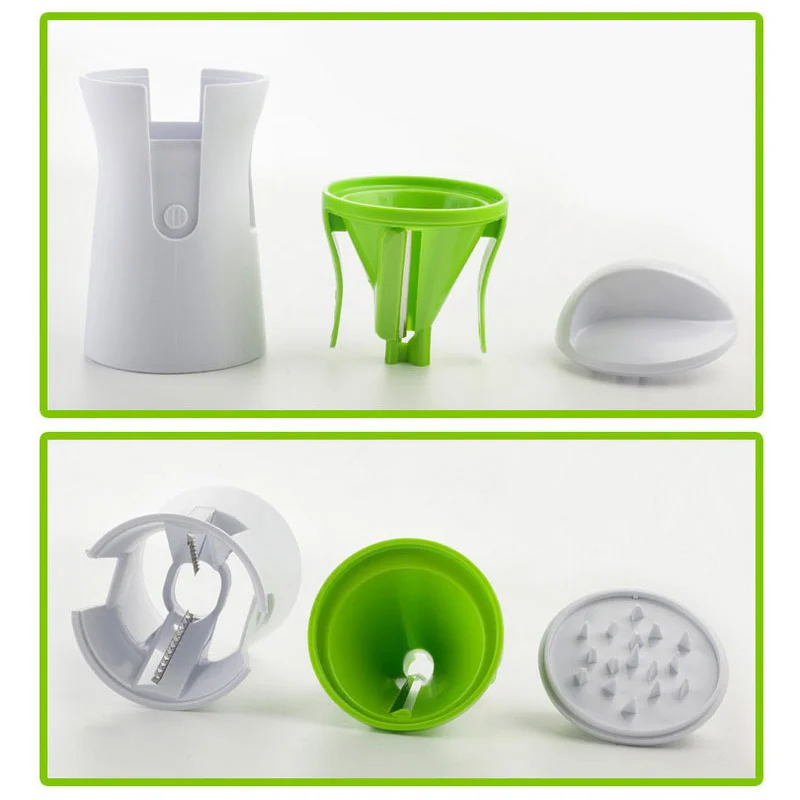Plastic Spiral Funnel Vegetable Grater Spiral Stainless Steel Blade Cutter Kitchen Gadgets Carrot Cucumber Slicer Chopper 1PC
