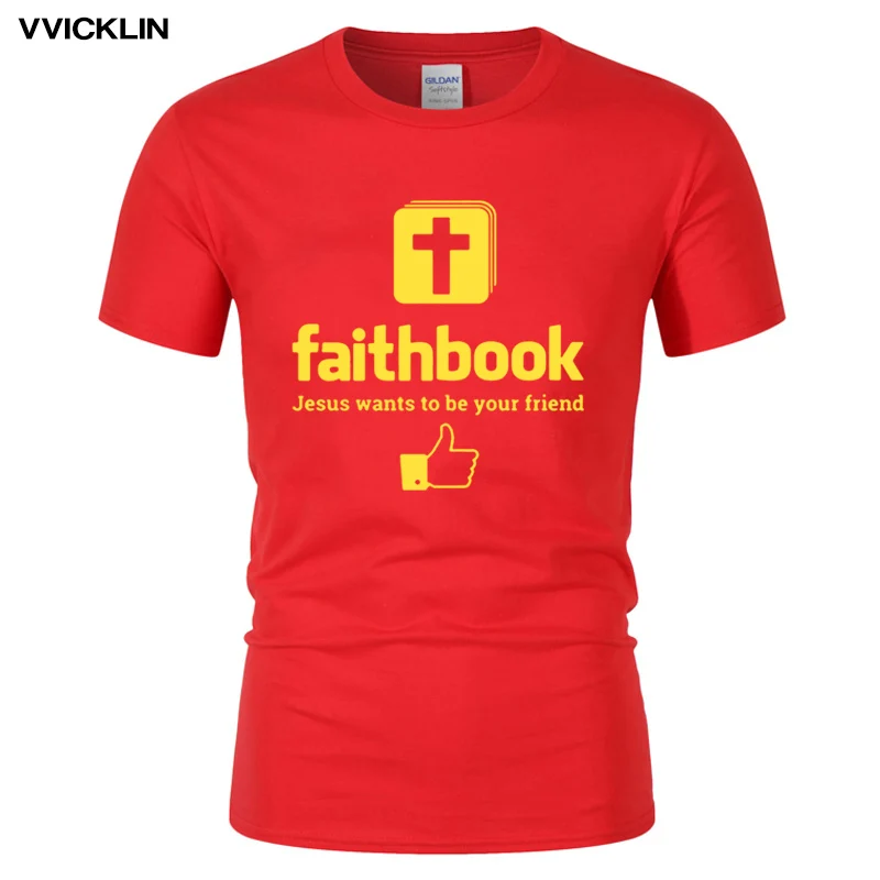 Короткий рукав Футболка Jesus Иисус хочет быть вашим другом Faithbook подарок футболки