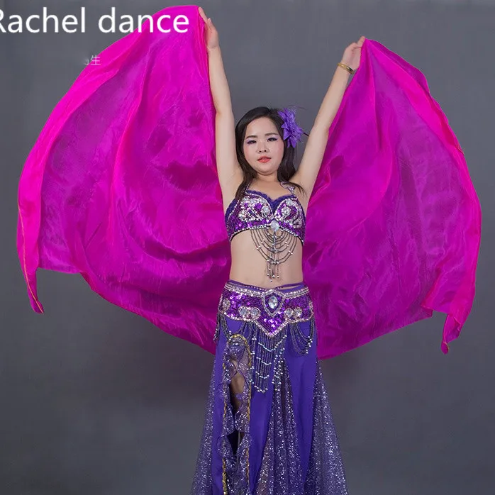 Дизайн 100% натуральный шелк для танца живота красивая вуаль градиентная цветная