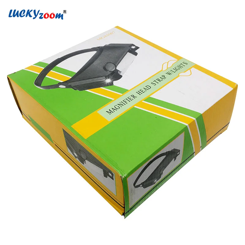 Luckyzoom 3X шлем увеличительное Стекло &quotтретья рука&quot с подсветкой Лампа Ювелирные