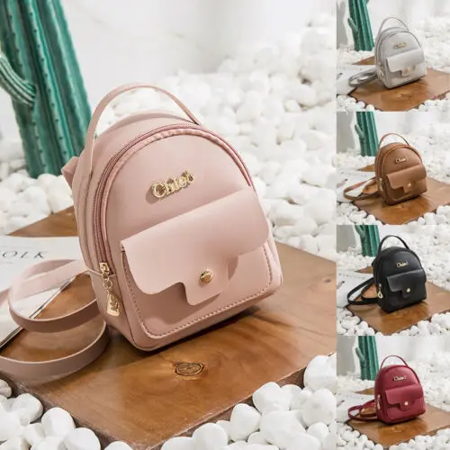 Women Girls Mini Faux Leather Backpack Rucksack School Bag Travel Handbag New | Багаж и сумки