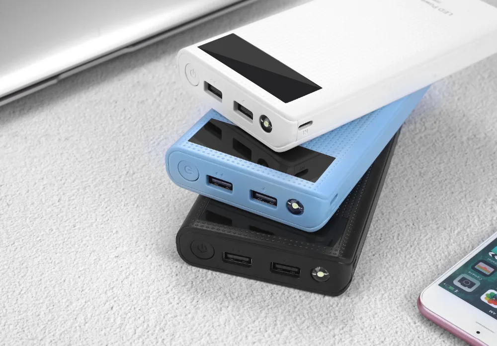 5V двойной перезаряжающийся USB 18650 Внешний аккумулятор зарядное устройство чехол