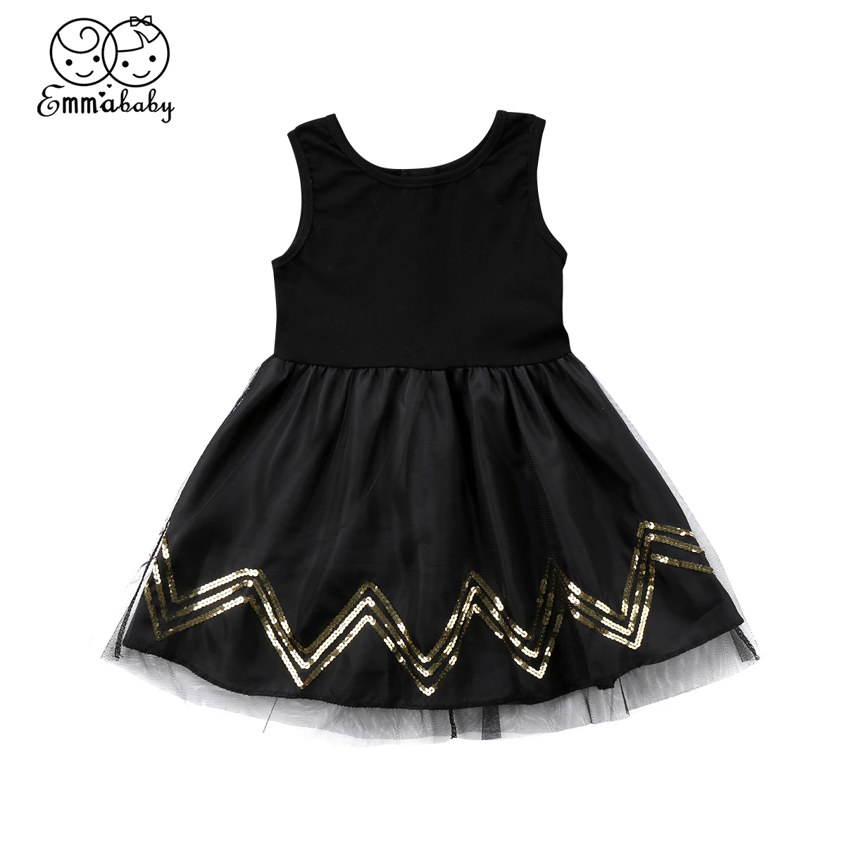 2018 new sweet kid tulle tutu dress Lace Kids Baby Girls sequins black Dresses Princess Dress Sundress Party Pageant | Детская одежда и