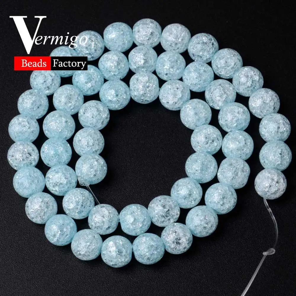 Light Blue Crystal AAA белые хрустальные бусины, натуральный камень, круглые бусины для рукоделия, изготовления ювелирных изделий 6 8 10 12 мм, аксессуары для браслетов Diy - Цвет: Light Blue Crystal
