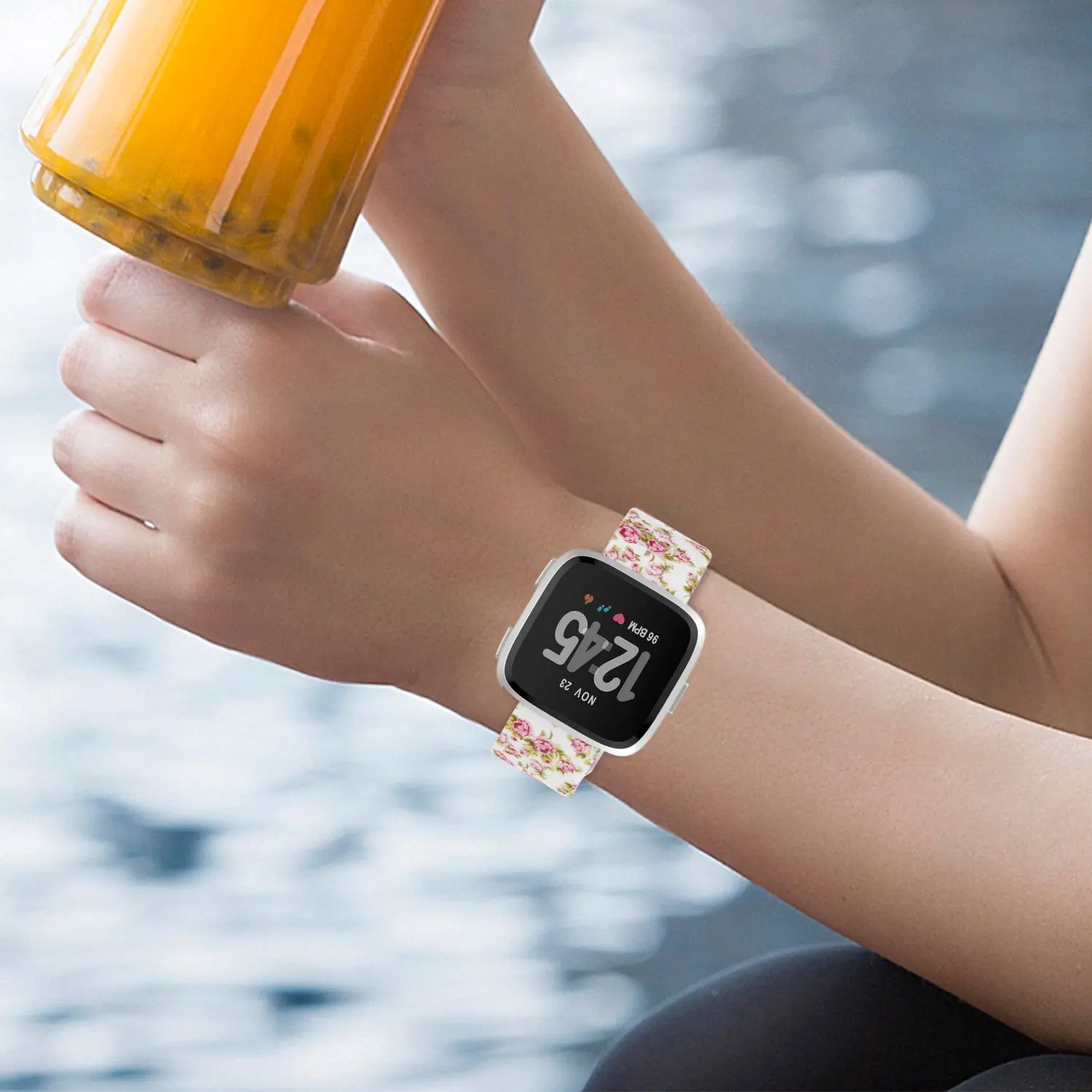 Ремешок с цветочным принтом для Fitbit Versa Band, силиконовые в форме цветка Браслет Fitbit Versa сменные браслеты браслет Ремешки для наручных часов