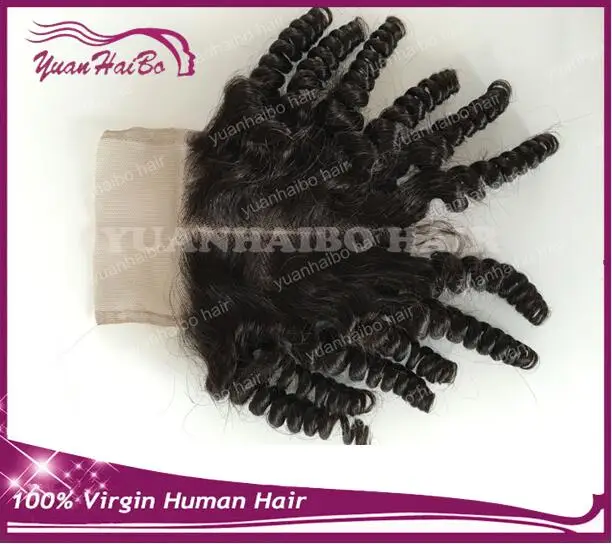 wholesale! grade7a quality 1b# virgin indian hair curly lace closure for women free shipping |