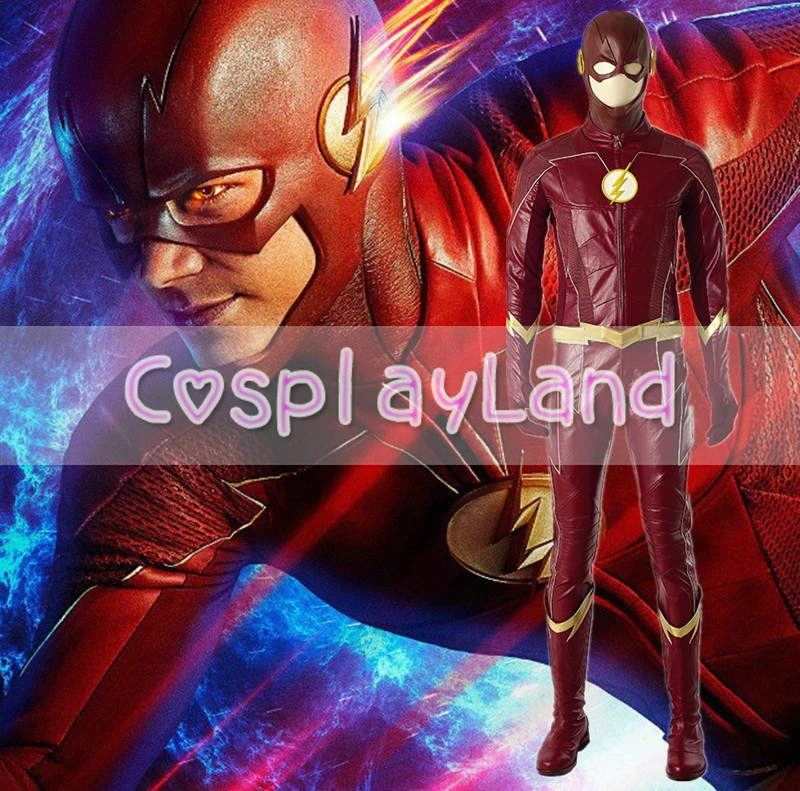 Костюм для косплея Barry Allen Flash 4 сезона карнавальные костюмы на Хэллоуин взрослых
