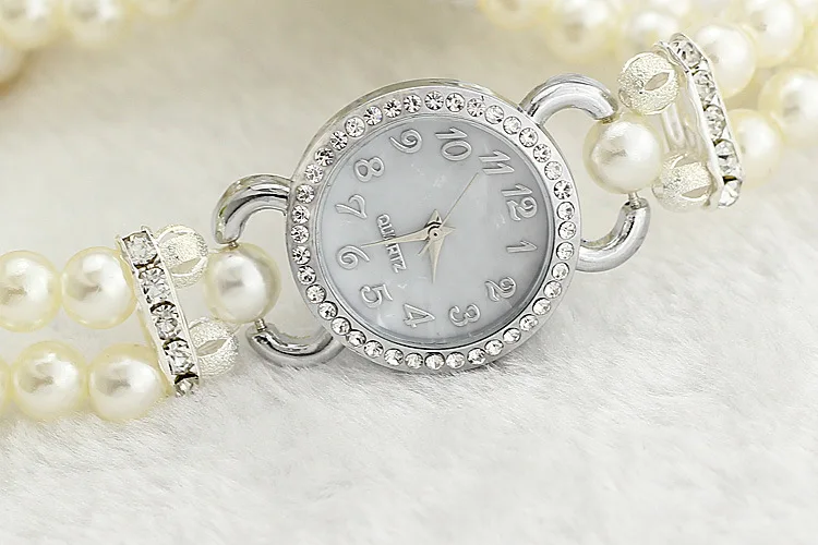 Новинка 2017 жемчужный браслет с цветами настольные женские часы студенческие