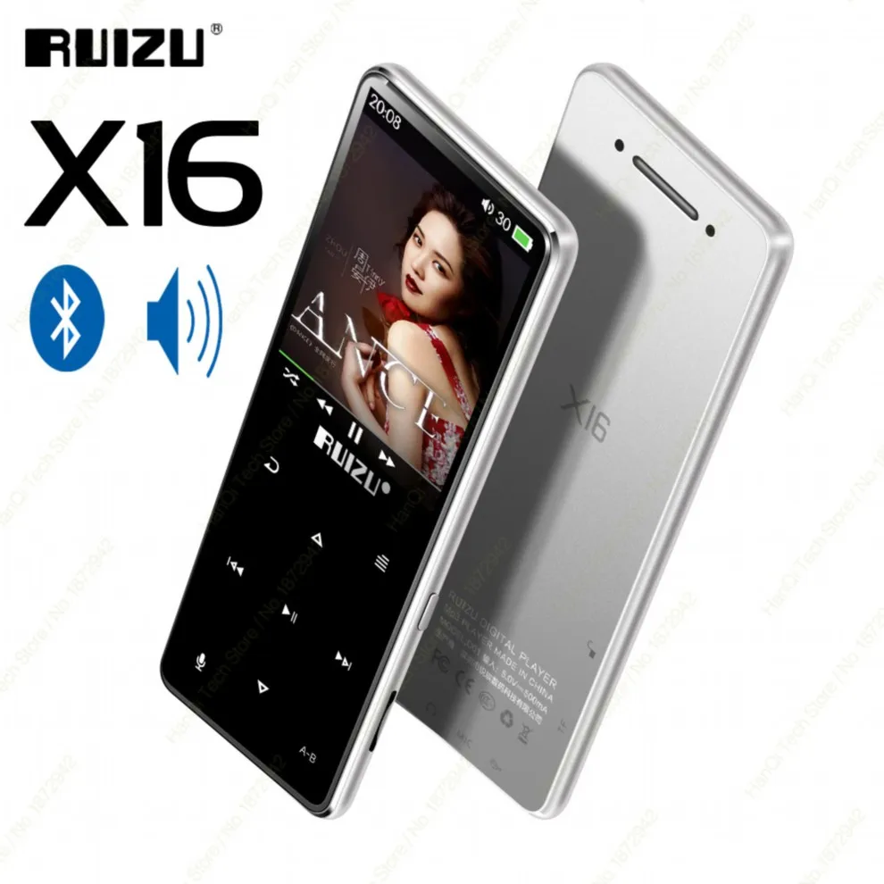 Silver Ruidu X16 Bluetooth MP3-плеер Hifi спортивный Flac музыкальный плеер со встроенным динамиком поддержка fm-радио запись электронной книги шагомер - Цвет: Silver