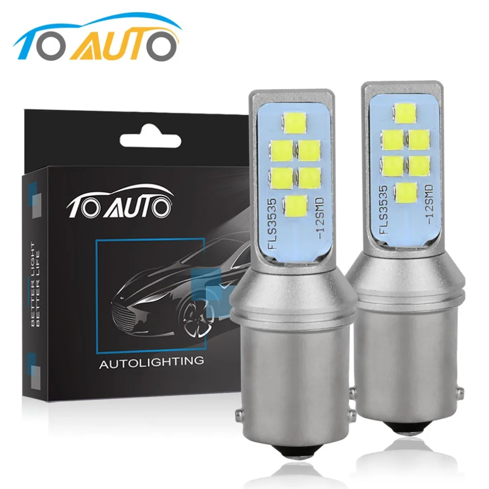 2 шт. 1156 BA15S P21W светодиодный лампы 12SMD чипы R5W R10W белого цвета-красный желтый 1400LM