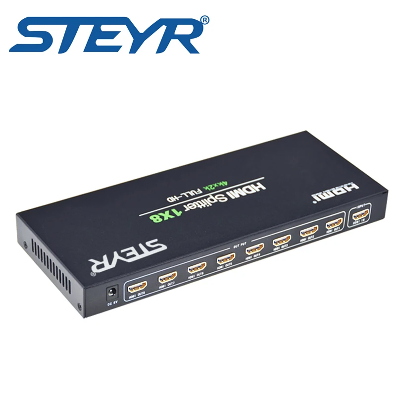 С Full Ultra HD 4K/2K и 3D разрешением 4K HDMI сплиттер 1 в 8 out STEYR 1x8 1080P V1.4 портов сплиттер|hdmi