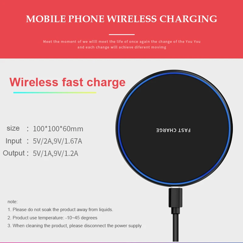 Новое зарядное устройство для телефона quick charge 3 0 беспроводное мощность 10 Вт