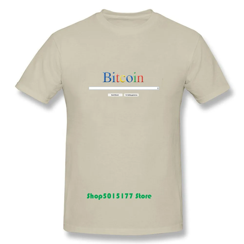 Новые дизайнерские футболки Bitcoin_Google Мужская футболка с круглым вырезом и